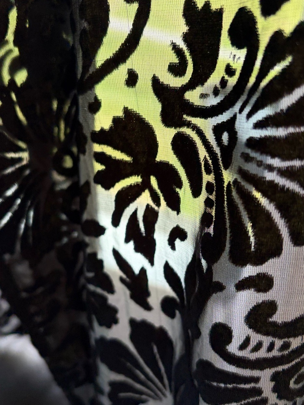 Burnout Velvet Scarf with Fringe - Picture 2 of 7